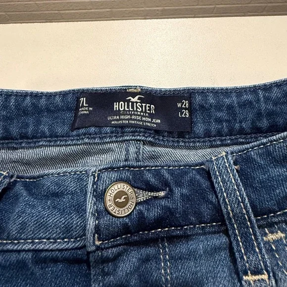 Hollister California Patchwork Mom Jeans‎ Ultra High Rise Vintage Stretch - Picture 5 of 5